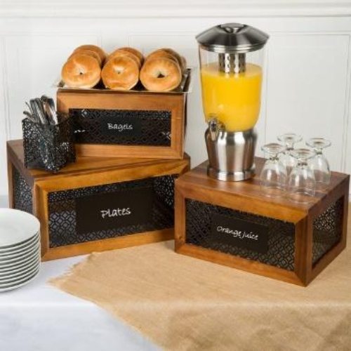 SET DE TRES PIEZAS DE MADERA CON TABLERO METAL TABLECRAFT