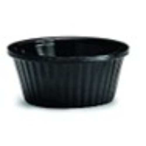 RAMEKIN ESTRIADO MELAMINA NEGRO 1 OZ TABLECRAFT